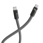 Levelo Tugo USB-C to USB-C 60W Braided Lanyard Cable 0.3M – Black & Grey