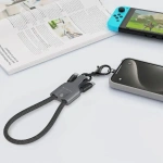 Levelo Tugo USB-C to USB-C 60W Braided Lanyard Cable 0.3M – Black & Grey - Image 3