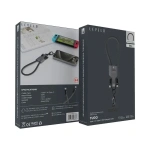 Levelo Tugo USB-C to USB-C 60W Braided Lanyard Cable 0.3M – Black & Grey - Image 4