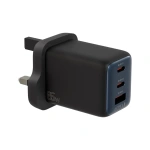 Levelo Vero 65W GaN UK Wall Adapter Dual USB-C & USB-A – Black - Image 2