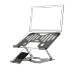 Porodo 2-in-1 Adjustable Foldable Laptop & Phone Stand – Silver - Image 2