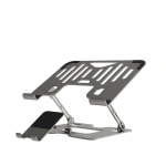 Porodo 2-in-1 Adjustable Foldable Laptop & Phone Stand – Silver