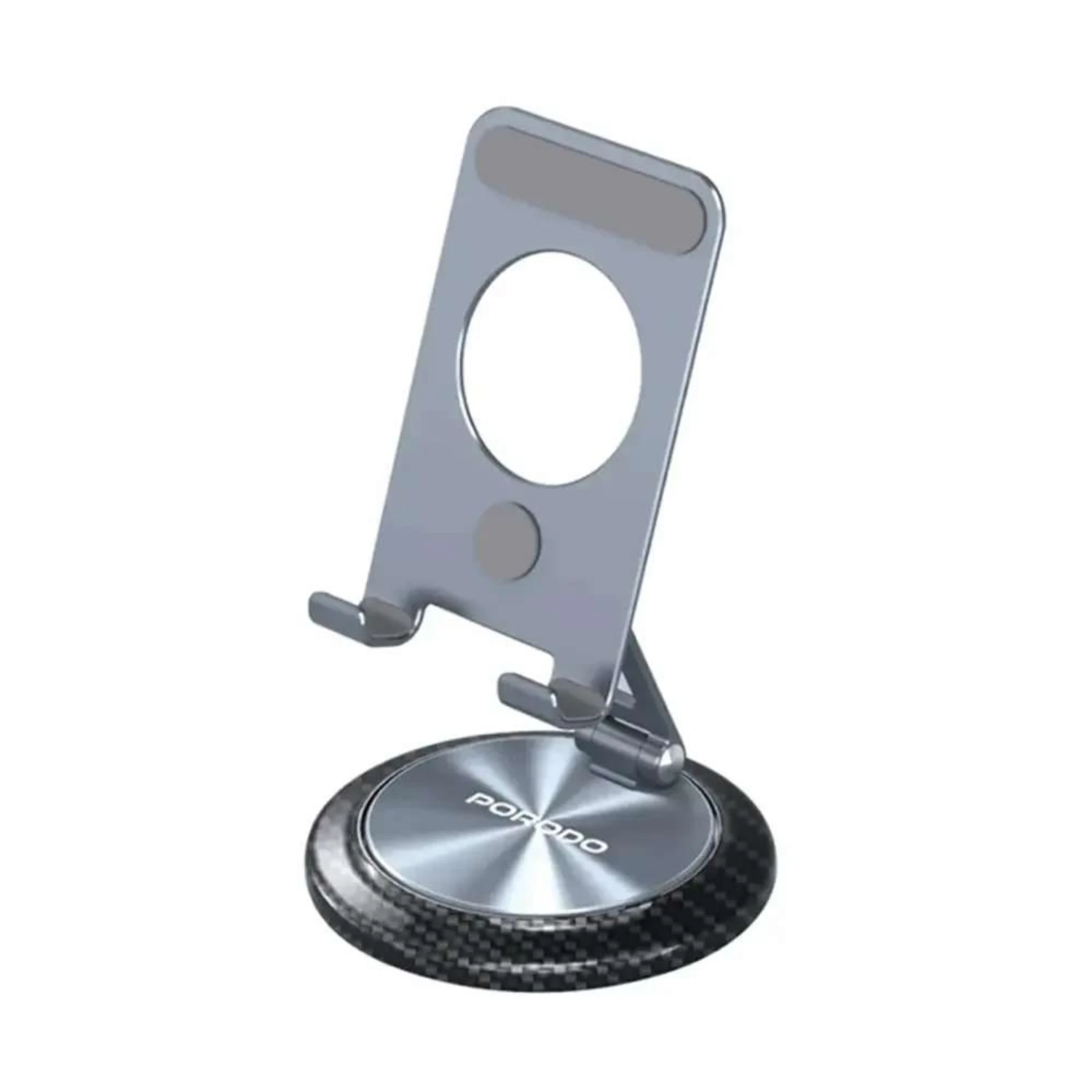 Porodo 360° Adjustable Folding Aluminium Phone & Tablet Holder with Carbon Steel & Silicone Pad – Grey Porodo 360° Adjustable Folding Aluminium Phone & Tablet Holder with Carbon Steel & Silicone Pad – Grey - Image 1