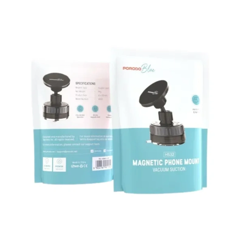 Porodo Blue 360° Rotatable Extendable Vacuum Suction Mount – Black - Image 3