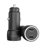 Porodo Blue Riva 60W Dual USB-C Car Charger with USB-C to USB-C Cable – Black - Image 2