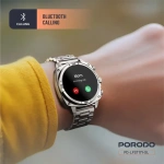 Porodo Chrono Steel 1.43" AMOLED Smartwatch with Wireless Charging & Metal Strap – Silver - Image 5
