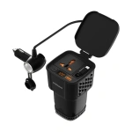 Porodo DriveStation 200W Car Power Inverter with Universal Plug – Grey