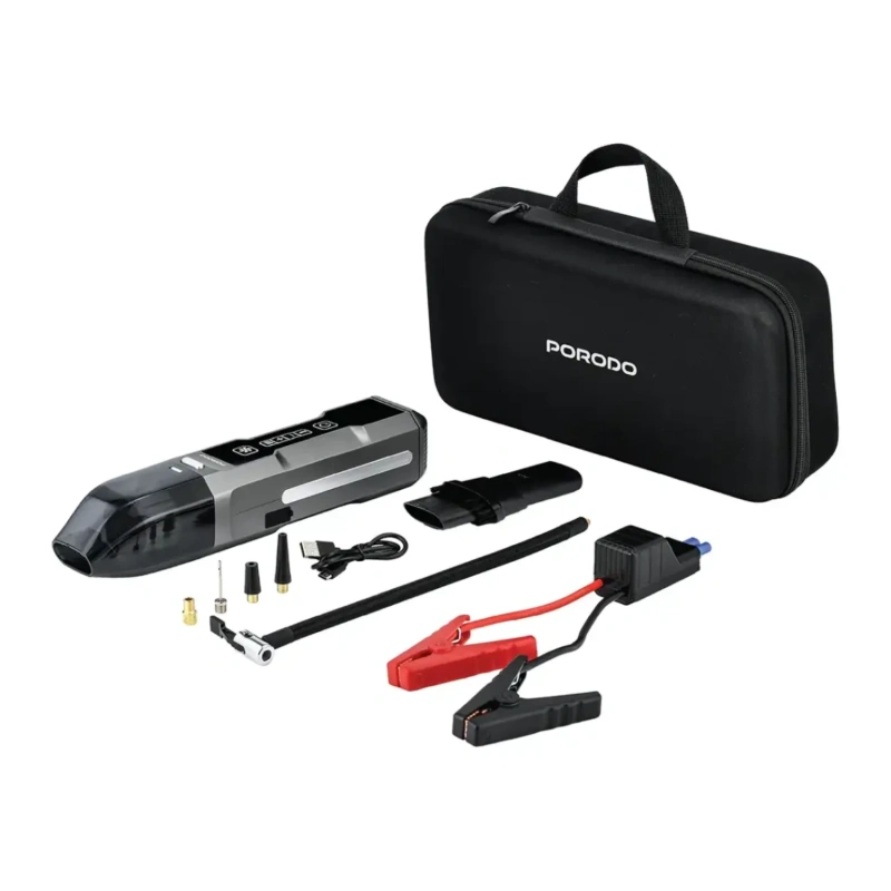Porodo Ignatov 4-in-1 Jump Starter, Vacuum & Tyre Inflator – Black - Image 3