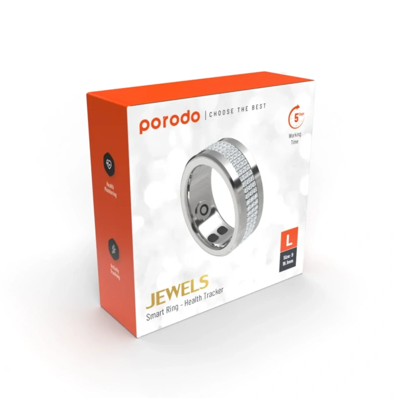 Porodo Jewels Smart Wearable Lady Ring Size 9 – Silver - Image 5