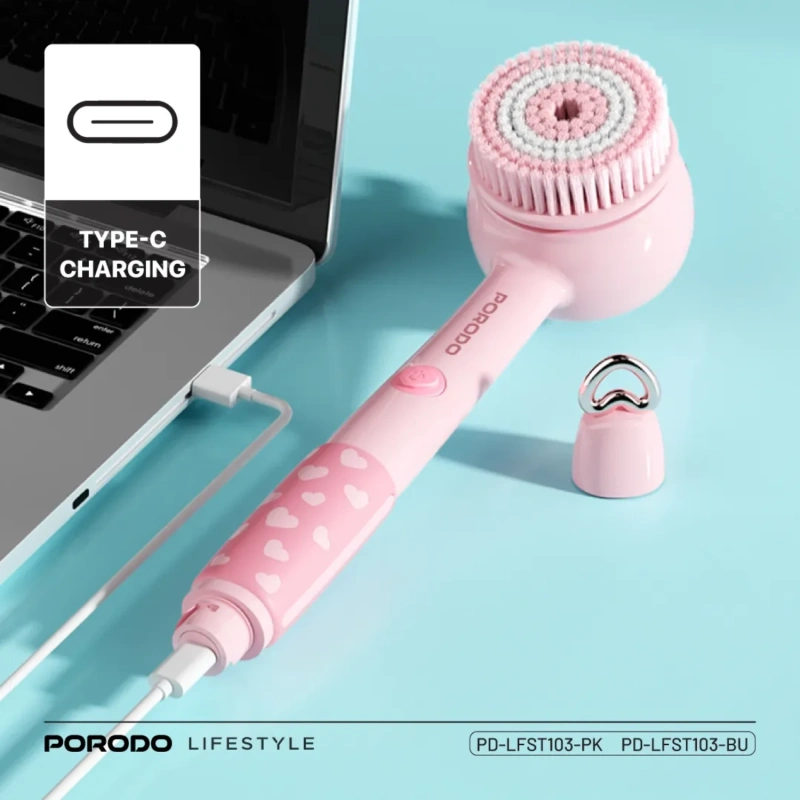 Porodo Lifestyle 3-in-1 Electric Body Brush - Pink - Image 3
