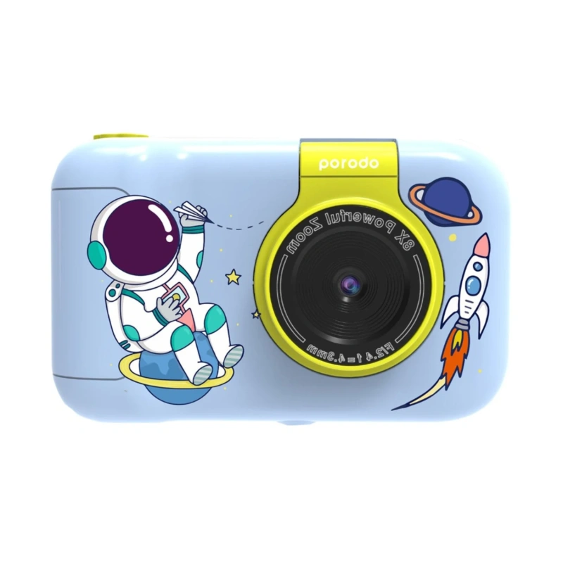 Porodo Lifestyle Kids Flip Camera with Tripod Stand 1000mAh – Blue - Image 3
