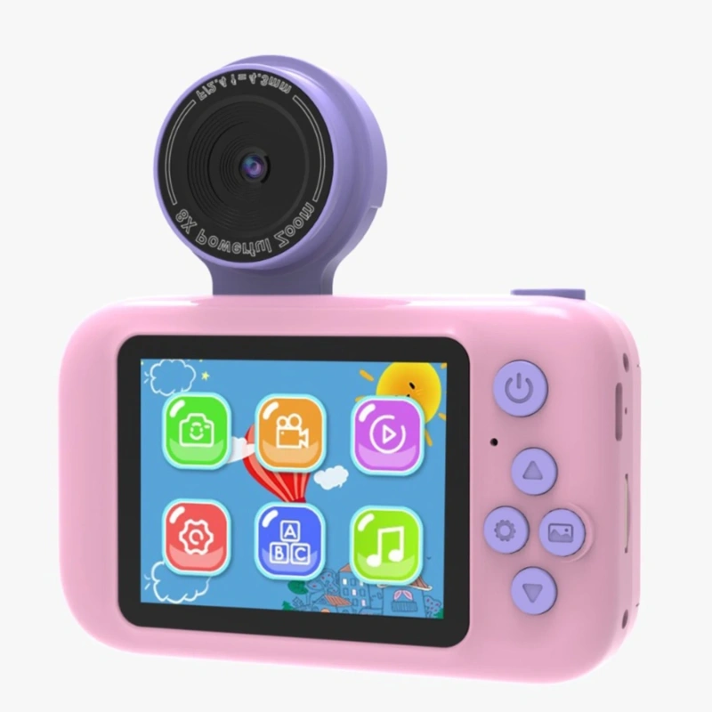 Porodo Lifestyle Kids Flip Camera with Tripod Stand 1000mAh – Pink - Image 2