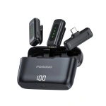 Porodo Professional Wireless Dual Microphone System with Charging Case – Black
