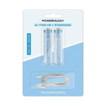 Powerology 1.5V USB-C Rechargeable AA Lithium-Ion Batteries 3200mWh - 2 Pack