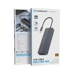 Powerology 12-in-1 USB-C Hub 100W PD USB 3.2 10Gbps - Grey - Image 4