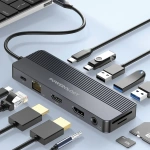 Powerology 12-in-1 USB-C Hub 100W PD USB 3.2 10Gbps - Grey - Image 2
