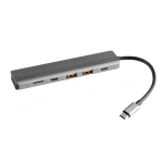 Powerology 6-in-1 Slim USB-C Hub 4K HDMI 100W PD USB MicroSD - Dark Grey - Image 3