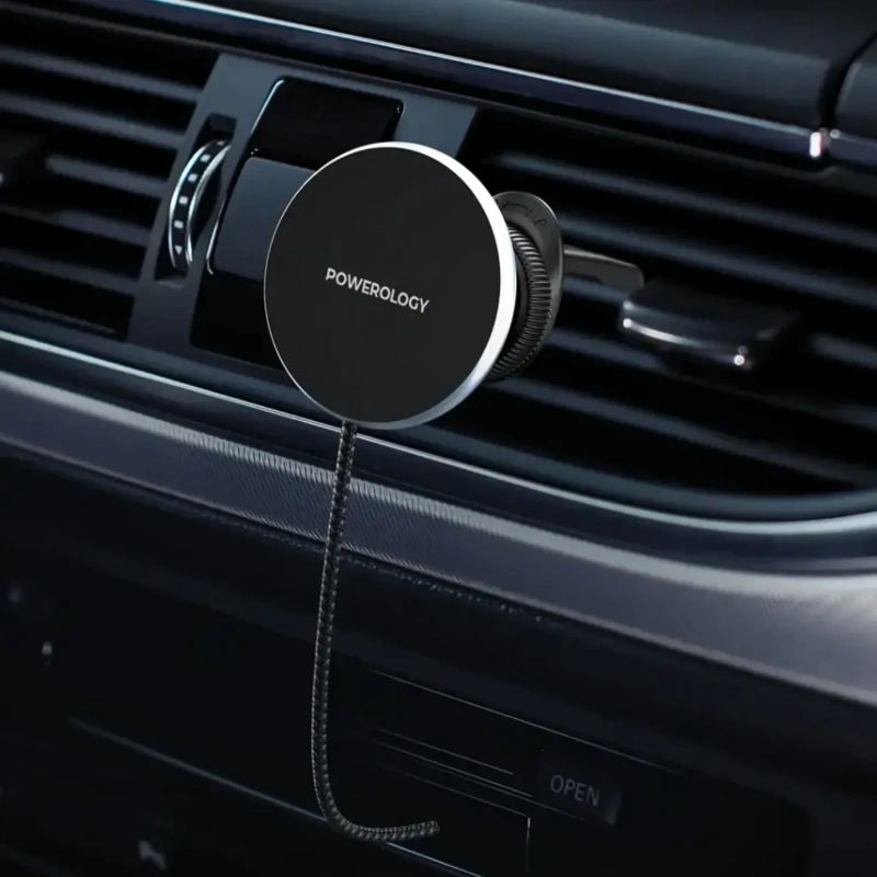 Powerology Airwave Magnetic Wireless Car Charger - Grey - Image 2