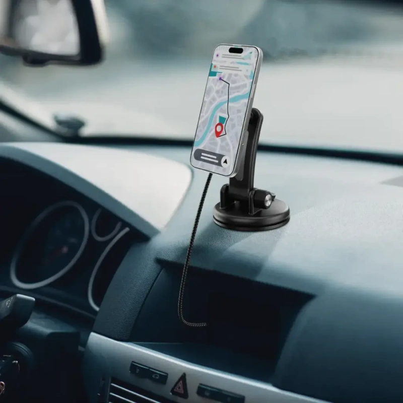Powerology Airwave Magnetic Wireless Car Charger - Grey - Image 3