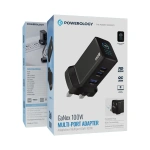 Powerology GaNex 67W GaN Wall Charger USB-C & USB-A with TFT Display - Black - Image 4