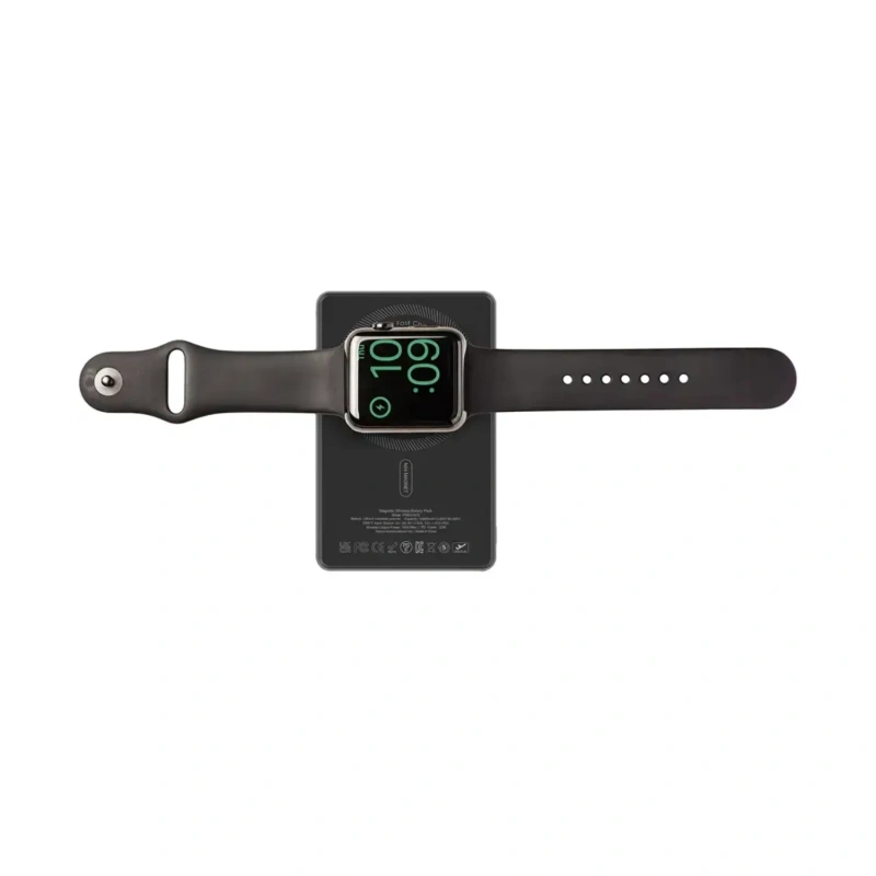 Powerology MagVolt 10000mAh Slim Magnetic Wireless Power Bank with TFT Display - Black - Image 3