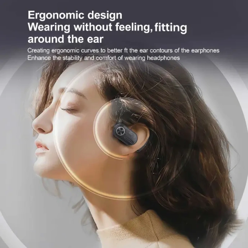 Powerology Open-Ear Air Conduction ENC TWS Earbuds with Display Case - Black - Image 5