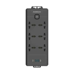 Powerology PD 20W QC 3.0 Extension Socket with 2 USB-C Ports 2M - Black