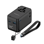 Powerology PD 20W Travel Adapter with Built-in 4000mAh Power Bank - Black