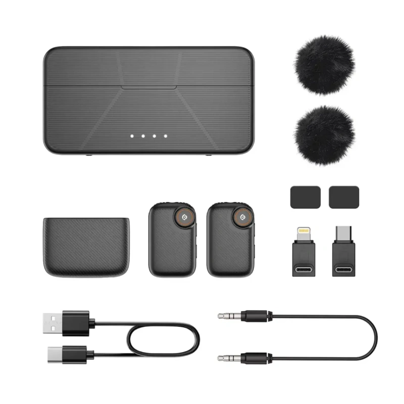 Powerology Pure Q1 AI Noise-Cancelling Microphone with Touch Screen - Black - Image 3