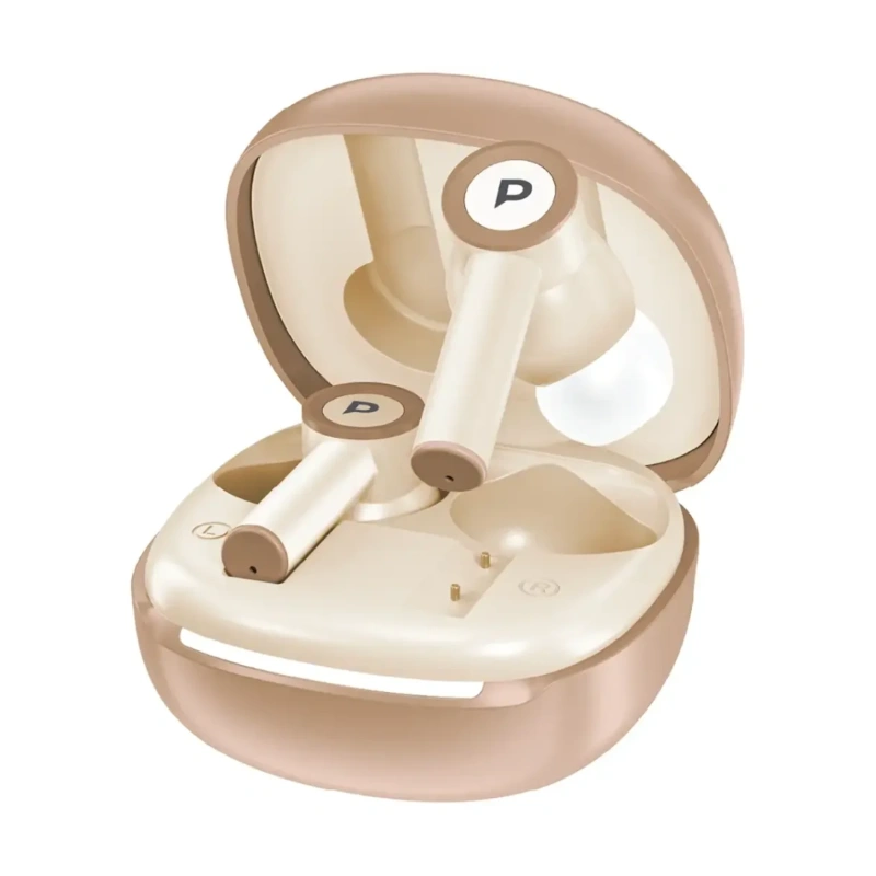 Powerology Saba TWS Earbuds 3C Fast Charging Dual Mic 5H Playtime - Titanium White - Image 2
