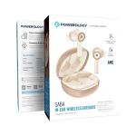 Powerology Saba TWS Earbuds 3C Fast Charging Dual Mic 5H Playtime - Titanium White - Image 3