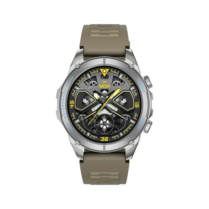 Powerology Titan 1.43 AMOLED GPS Smartwatch - Khaki Sport Strap - Image 2