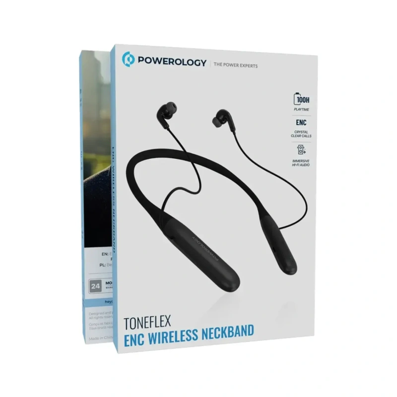 Powerology ToneFlex Wireless Neckband Earphones - Black - Image 3