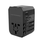 Powerology Universal Travel Adapter PD 45W with 2.4A USB-A - Black - Image 2