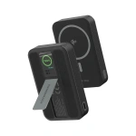 Powerology Vision 10000mAh 30W Power Bank with 15W Qi2 Wireless & TFT Screen - Black