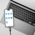 Powerology Zinc Alloy USB-A to USB-C Braided Cable 15W - Black - Image 2